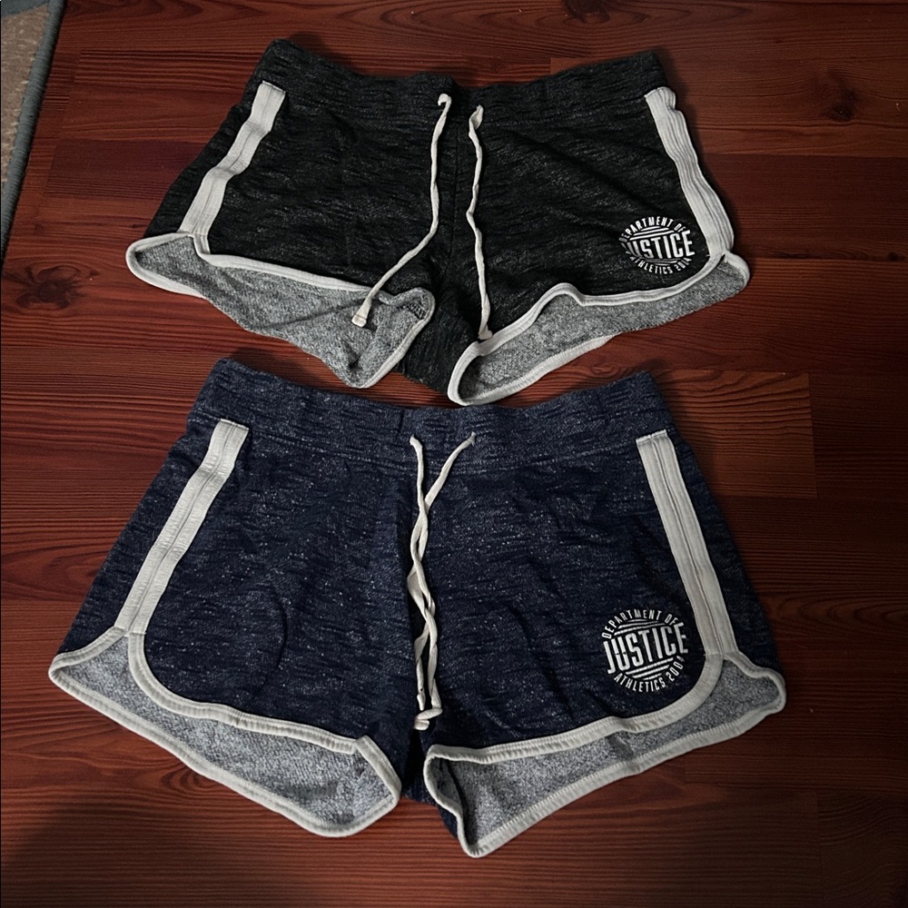 Justice Black and Navy Athletic Shorts Duo